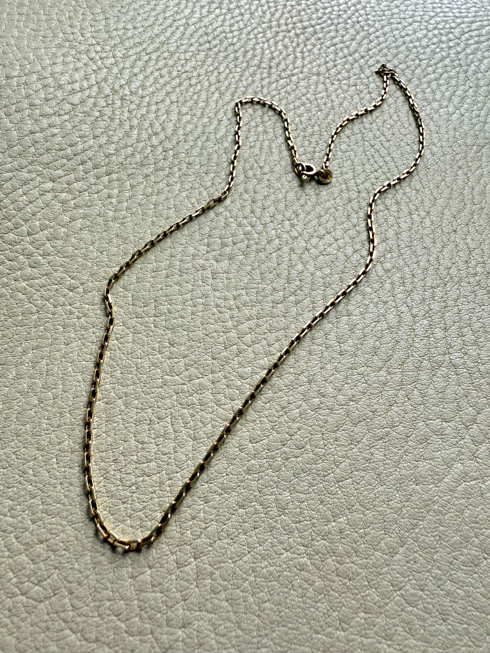 14k Gold Danish Vintage Skinny Biker Link Chain Necklace, Signed  - 17 inch length