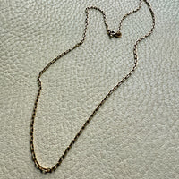 14k Gold Danish Vintage Skinny Biker Link Chain Necklace, Signed  - 17 inch length