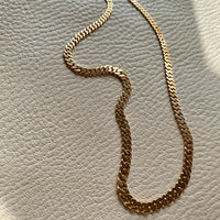 Vintage 18k gold pressed curb link necklace - 18.5 inch length