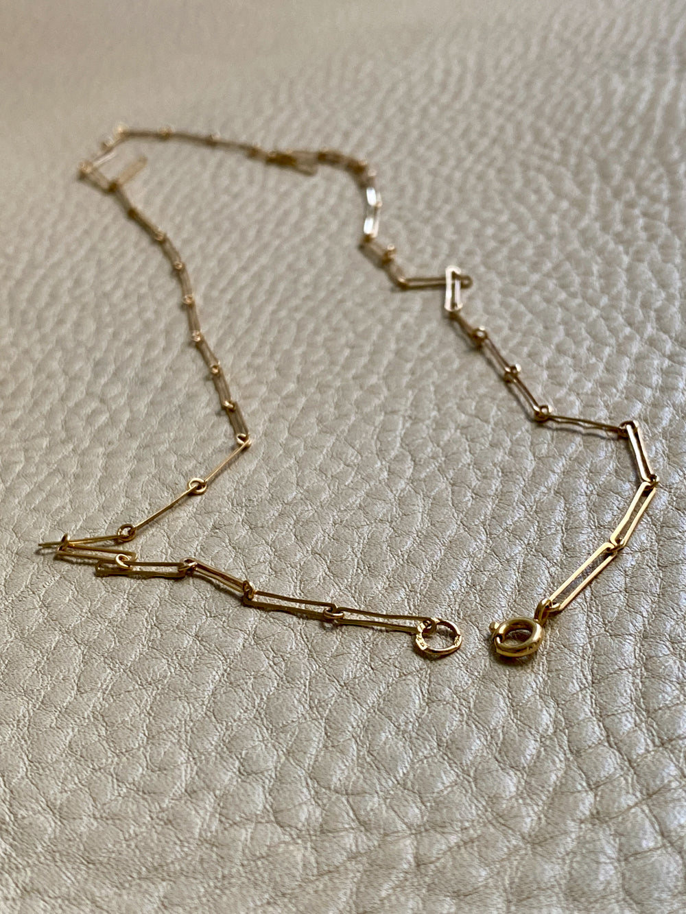 Midcentury Paperclip Link Necklace in 18k gold - 18.75 inch length - Swedish vintage