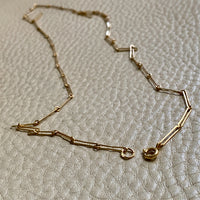 Midcentury Paperclip Link Necklace in 18k gold - 18.75 inch length - Swedish vintage