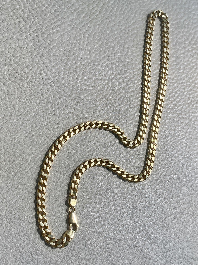 AMAZING! Heavy Italian Vintage Curb Link Necklace in Solid 18k Gold - 20 inch length