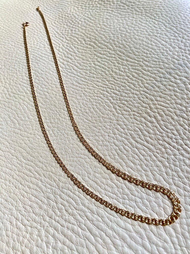 Vintage Double-link necklace - Made in Sweden - Solid 18k gold - 19.25” length