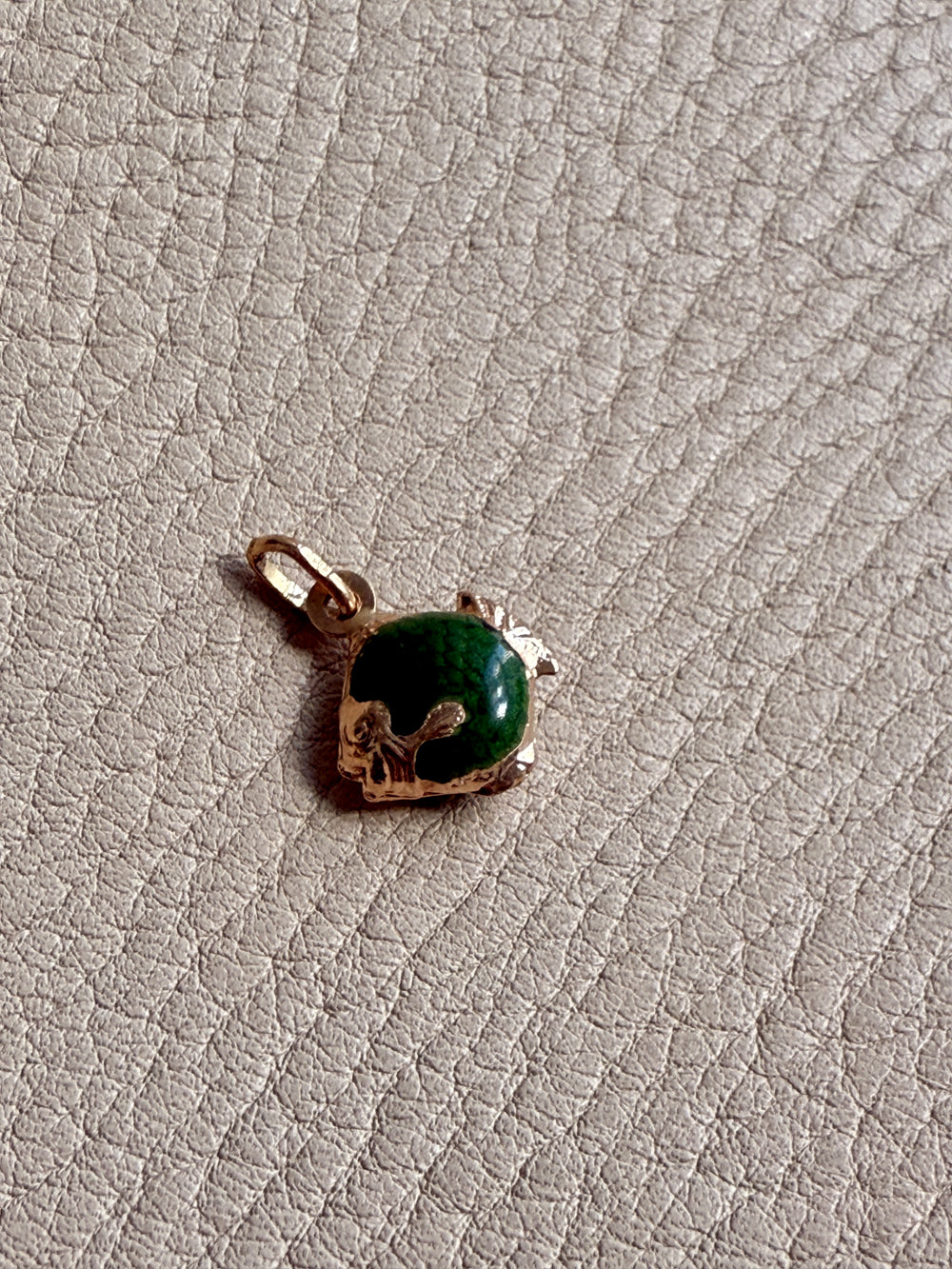 18k gold vintage charm or pendant - Green Enamel Tropical Fish