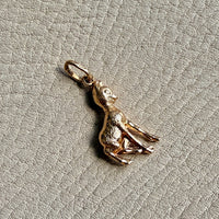 18k gold vintage charm or pendant - Bambi Fawn Dear