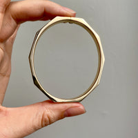 WOW!! 10 Sided Danish Geometric Hinged Bangle in 14k Yellow Gold - Midcentury era - by Bernhard Hertz - 7 inch