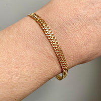 Italian Classic UnoAErre Herringbone Link Bracelet in 18k gold - 7.25 inch length