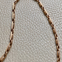 Antique Chunky Watch Chain in Rose Gold 14k - 17.3 inch length