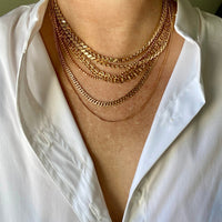 Mirrored double link chain necklace in 14k gold - Excellent 32” long length!