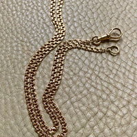 Double Link Necklace with Watch Chain Dog clip in 18k gold - 18 inch length