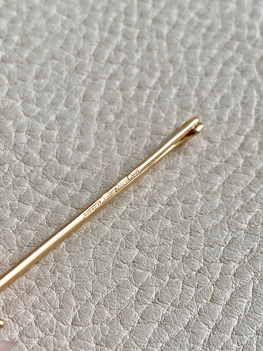 1965 Swedish Vintage 18k gold safety pin brooch or chain extender