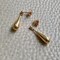 18k gold Droplet stud earrings - 1950s era Vintage Swedish