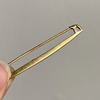 Midcentury era 14k gold safety pin brooch or chain extender - 1.75 inch length