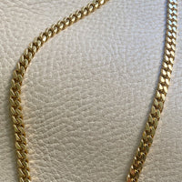 AMAZING! Heavy Italian Vintage Curb Link Necklace in Solid 18k Gold - 20 inch length