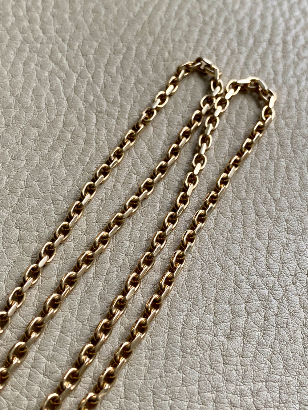 Vintage Danish Chunky Biker Link Chain Necklace in 14k Gold - 20 Inch length