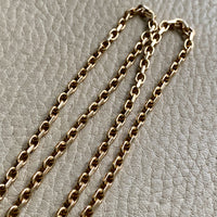 Vintage Danish Chunky Biker Link Chain Necklace in 14k Gold - 20 Inch length