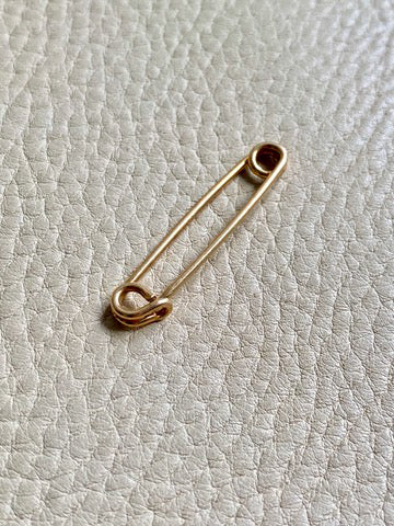 Vintage 14k gold rod safety pin brooch or chain extender