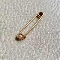 Vintage 14k gold rod safety pin brooch or chain extender