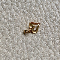 18k gold heart with blue stone pendant or charm