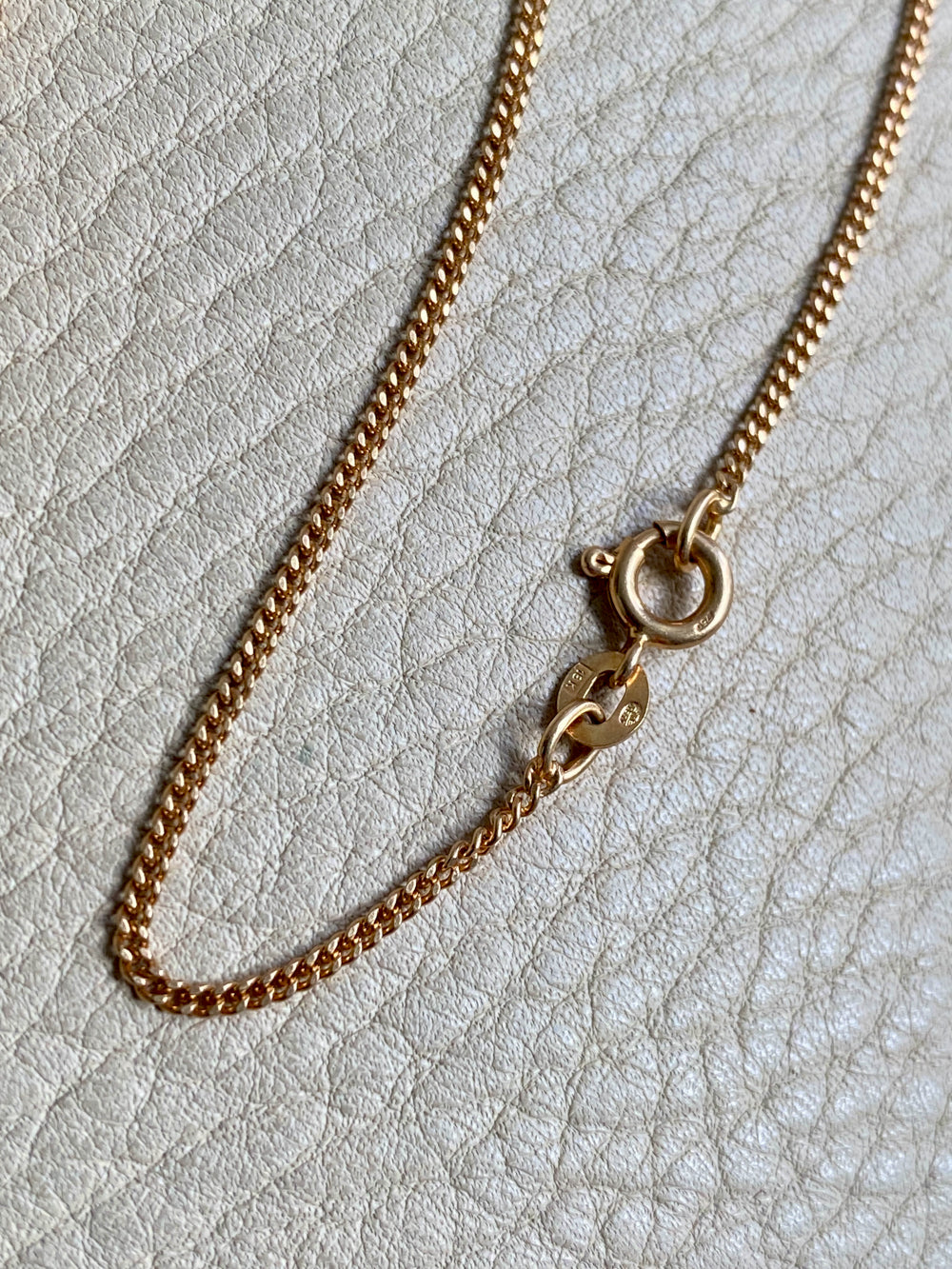 Swedish Vintage Curb Chain Necklace in 18k Gold - 19.8 inch length