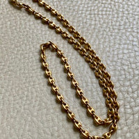 18k Gold Vintage Italian Puffy Mariner Link Chain Necklace - 18.1 inch length