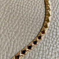 Chevron Pyramid Link Bracelet in 18k Gold - Vintage Italian - 7.5 inch length