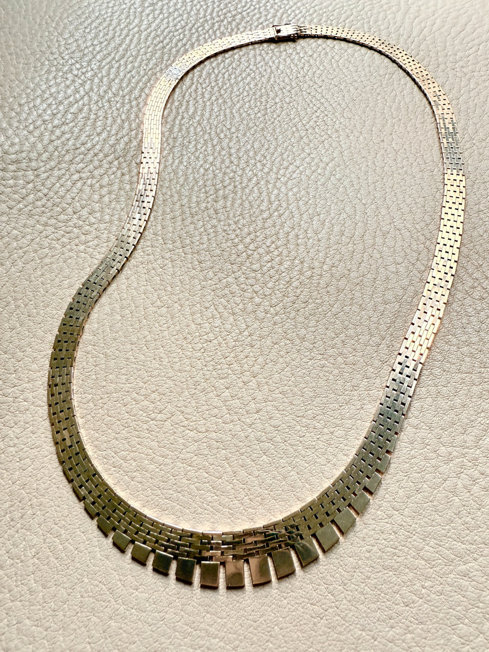 STUNNING! 14k Gold Cleopatra Link Necklace - Vintage Danish Signed - 20.4 inch length