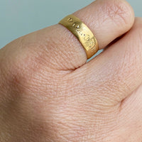 Vintage Engraved 14k Gold Band Ring Circa 1900-1950 - Size 5.25