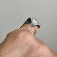 1971 Rey Urban Modernist Sterling Silver and Quartz Cocktail Ring - Size 5