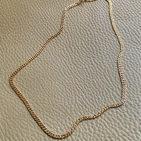 1923-1965 Swedish Vintage 18k Gold Pressed Curb Link Necklace - 18 inch length