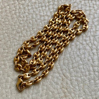 18k Gold Vintage Italian Puffy Mariner Link Chain Necklace - 18.1 inch length