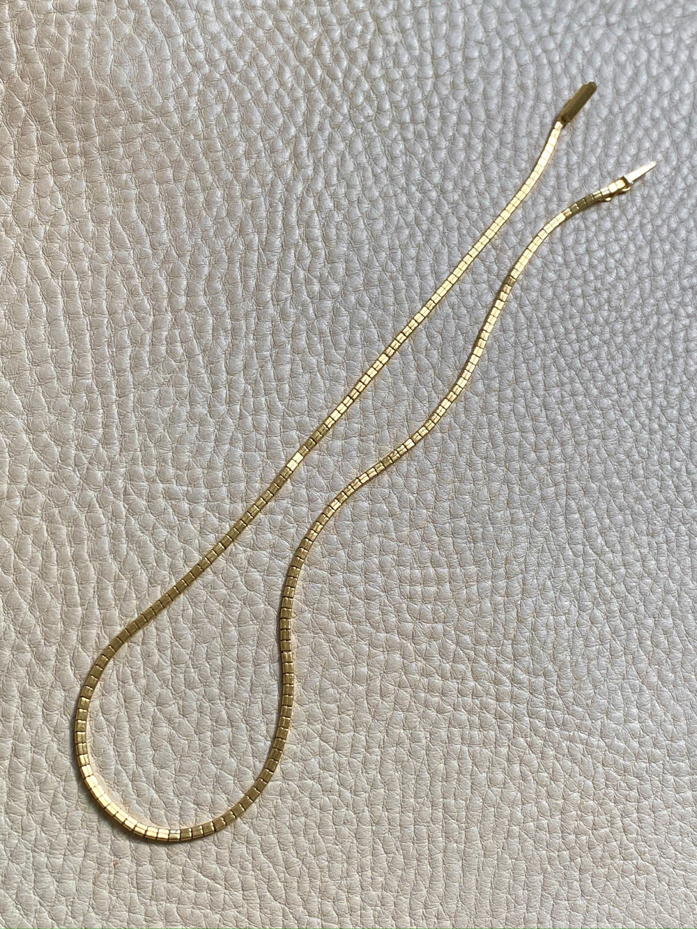 Vintage Omega Link Necklace in 18k Gold- Made in Trissino Italy, 1960s/1970s era - 16.5 inch length