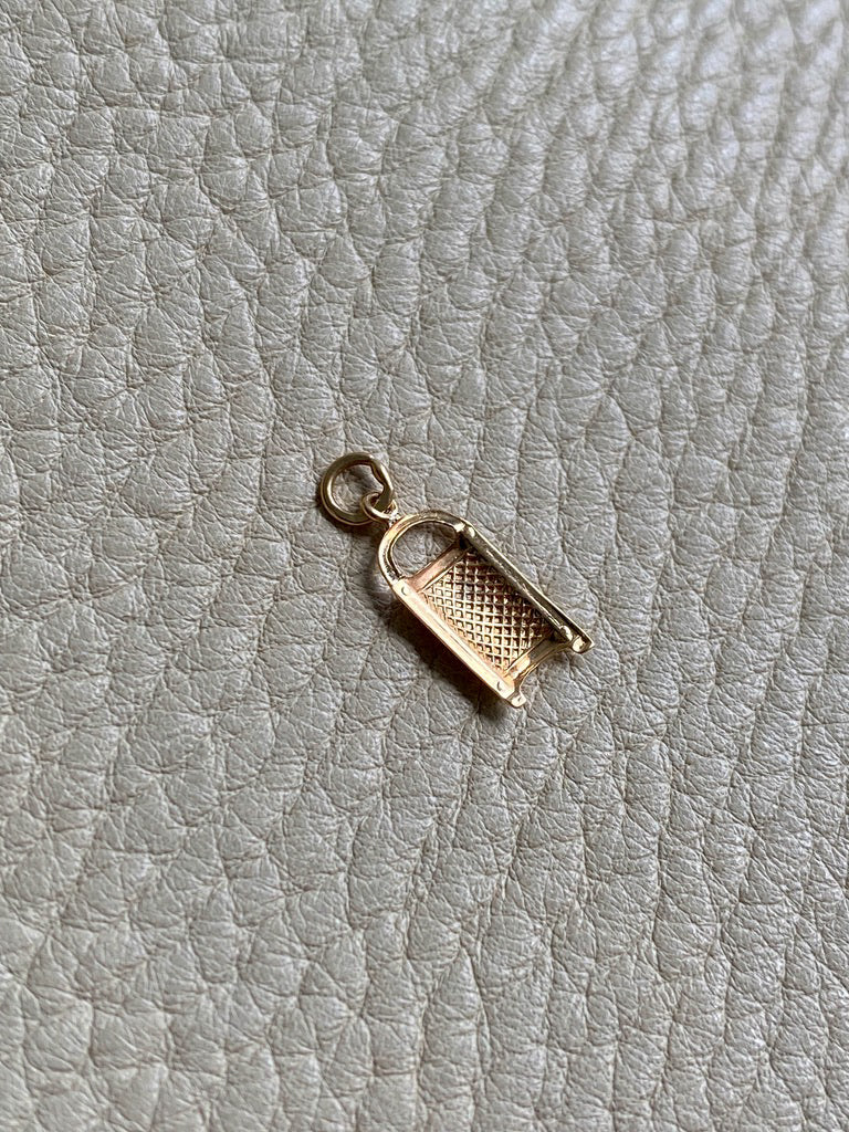 18k gold cheese grater pendant or charm