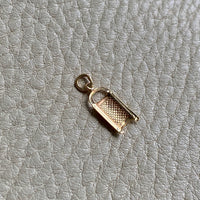 18k gold cheese grater pendant or charm