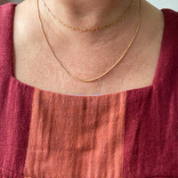 Swedish Vintage Curb Chain Necklace in 18k Gold - 19.8 inch length