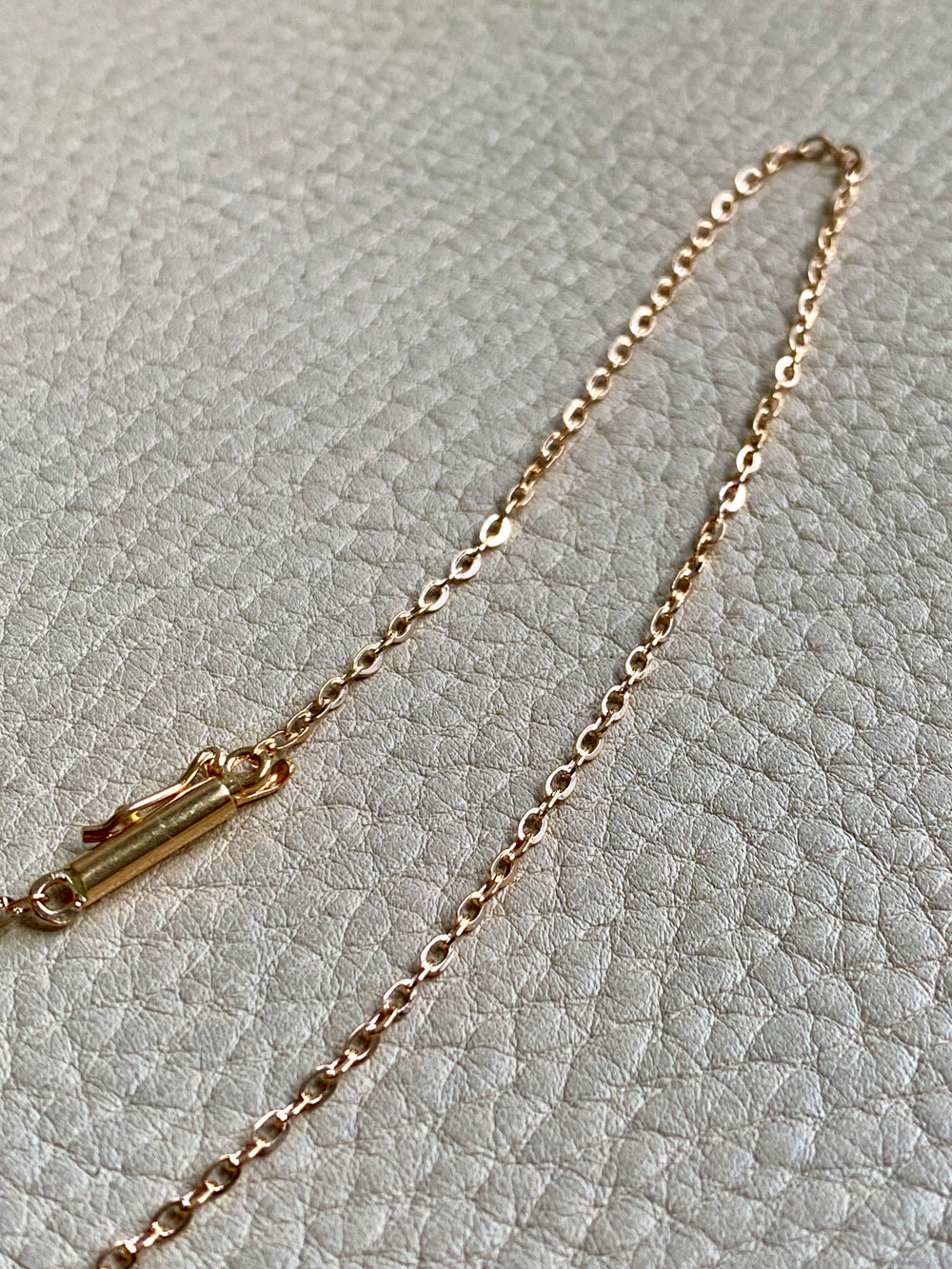 1907 Antique Cable Link Chain Necklace in 18k gold - tube clasp - 16.5 inch length