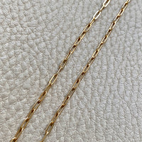 Skinny vintage paper clip chain in 18k gold - 15.6 inch length