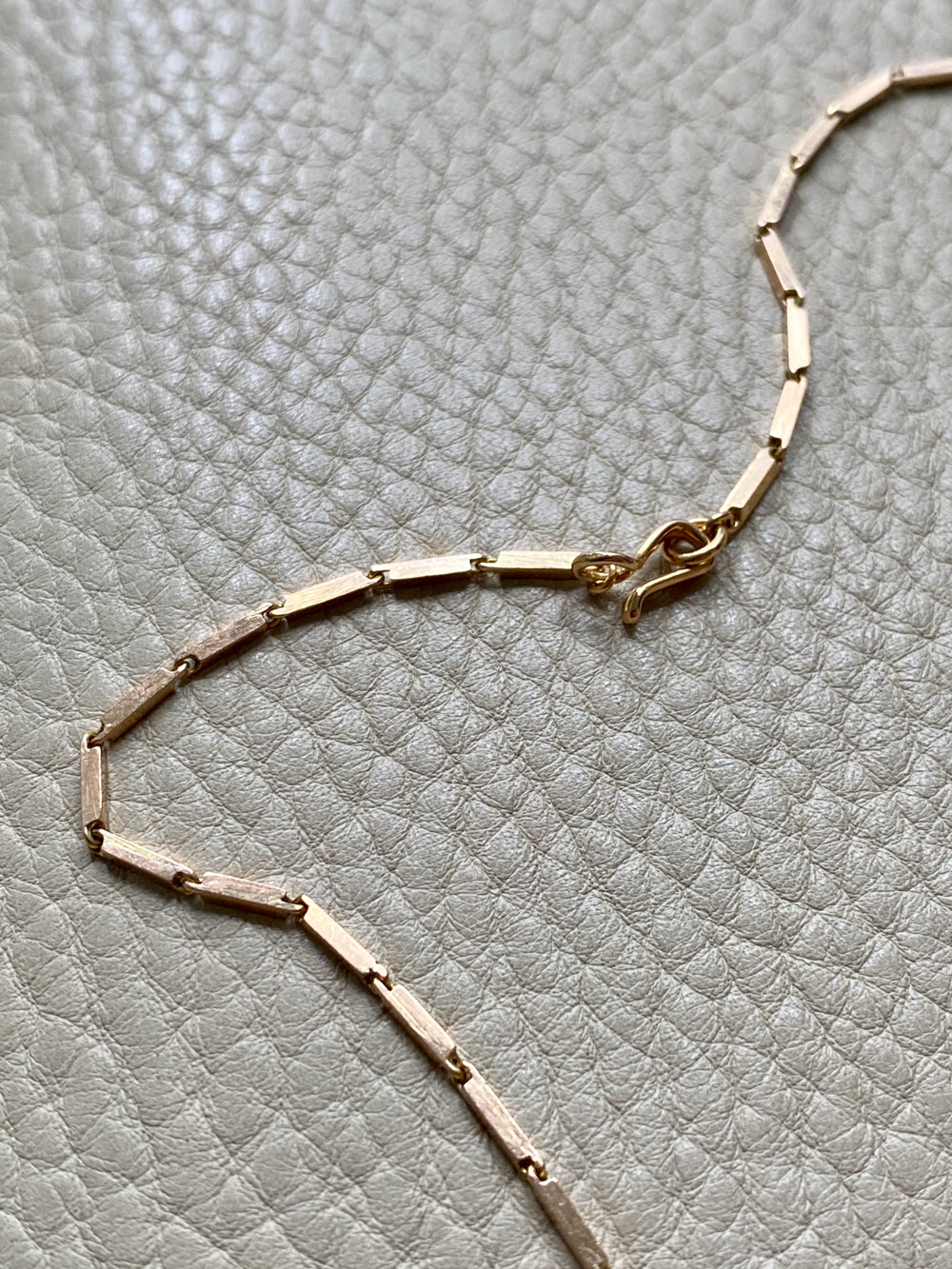 Geometric gold bar link necklace - 18k gold - 18 inch length