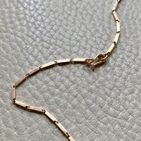 Geometric gold bar link necklace - 18k gold - 18 inch length