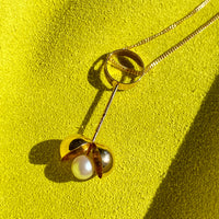 1968 Vintage 14k gold pearl pendant by Olli Auvinen for Westerback