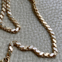 Mirrored double link chain necklace in 14k gold - Excellent 32” long length!