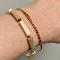 MAGNIFICENT!! 1970 - 9 sided Geometric Link Bracelet in 18k Yellow Gold by Forsman & Gardfors - 7.5 inch length