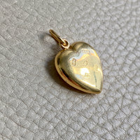 1902 Antique Puffy Heart Pendant in 18k Gold - Excellent!