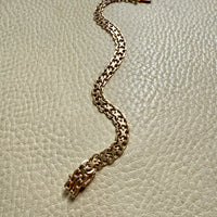 1960 Vintage Flat Lay Star Chain Bracelet in 18k Solid Gold - 7.25 inch length