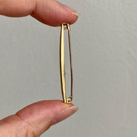 Midcentury era 14k gold safety pin brooch or chain extender - 1.75 inch length