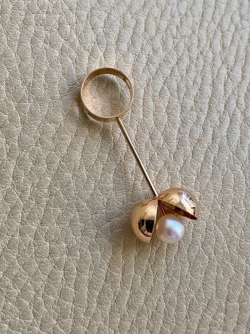 1968 Vintage 14k gold pearl pendant by Olli Auvinen for Westerback