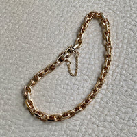 Early 1900s Era Biker Link Bracelet in 14k Gold by Bernhard Hertz - 7.5 inch length