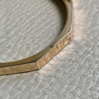 WOW!! 10 Sided Danish Geometric Hinged Bangle in 14k Yellow Gold - Midcentury era - by Bernhard Hertz - 7 inch