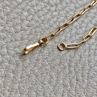 Skinny vintage paper clip chain in 18k gold - 15.6 inch length