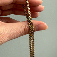 14k Gold Danish Vintage Skinny Biker Link Chain Necklace, Signed  - 20 inch length